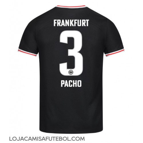 Camisa de Futebol Eintracht Frankfurt Willian Pacho #3 Equipamento Secundário 2023-24 Manga Curta